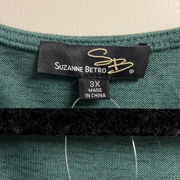 Suzanne Betro Teal Tie-Front Empire-Waist Cardigan - Size 3X - NWT - Picture 6 of 7